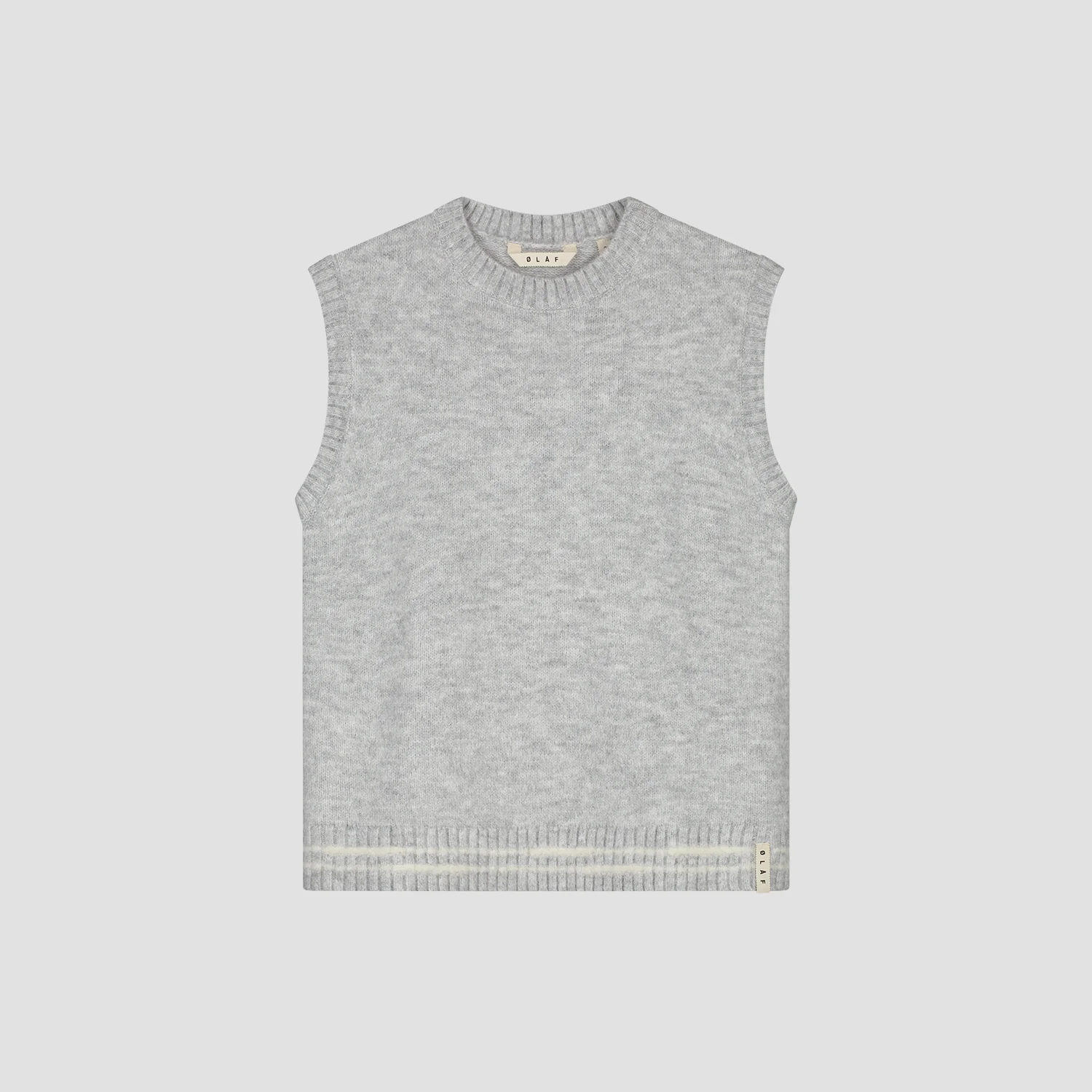 OLAF Crafted detail knit vest Heather grey