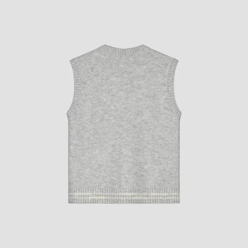 OLAF Crafted detail knit vest Heather grey