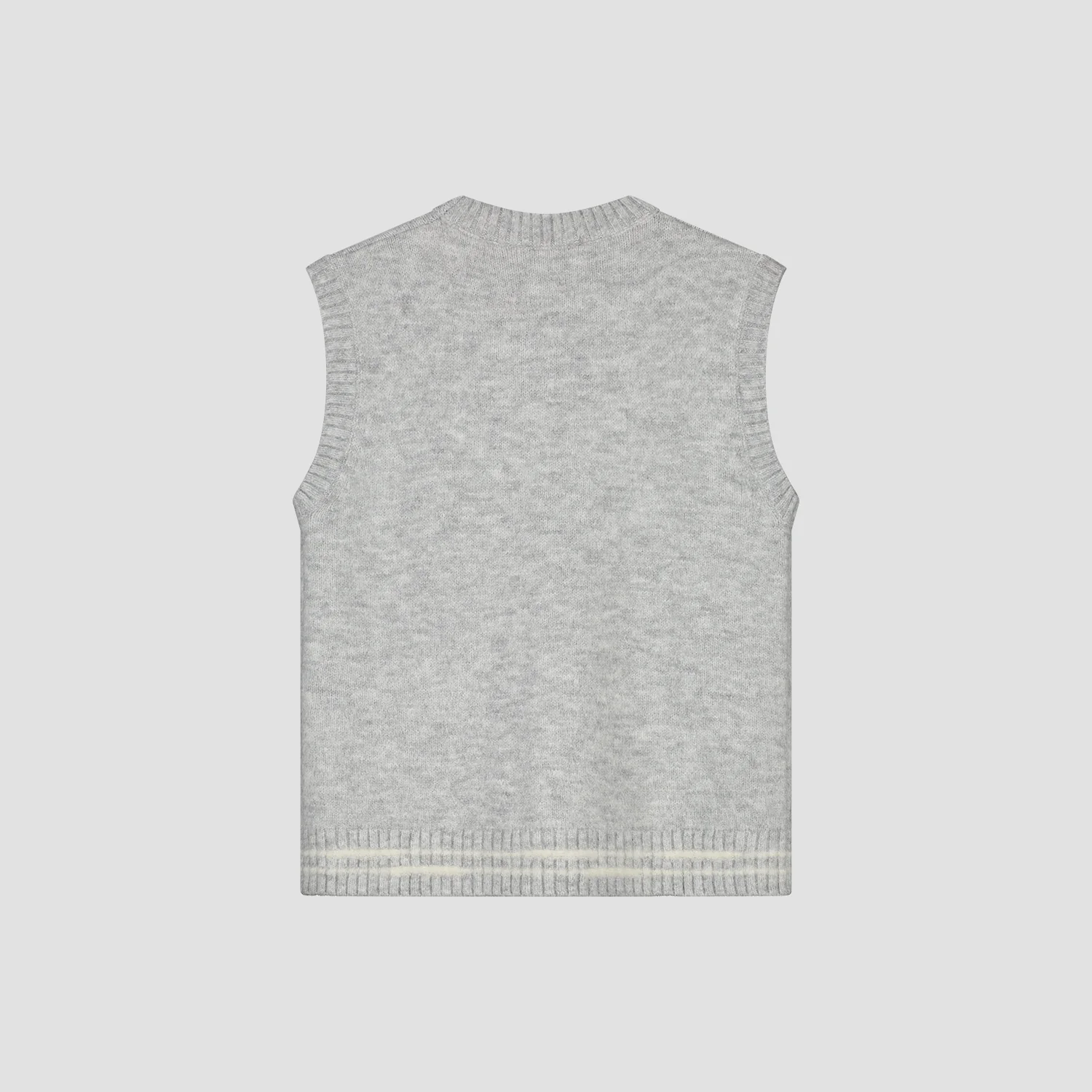 OLAF Crafted detail knit vest Heather grey