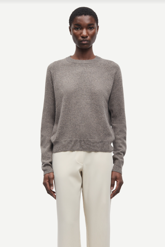 Samsoe Samsoe Boston O-neck trui Grey blue melange