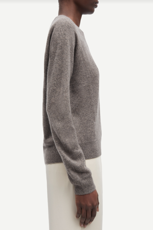 Samsoe Samsoe Boston O-neck trui Grey blue melange