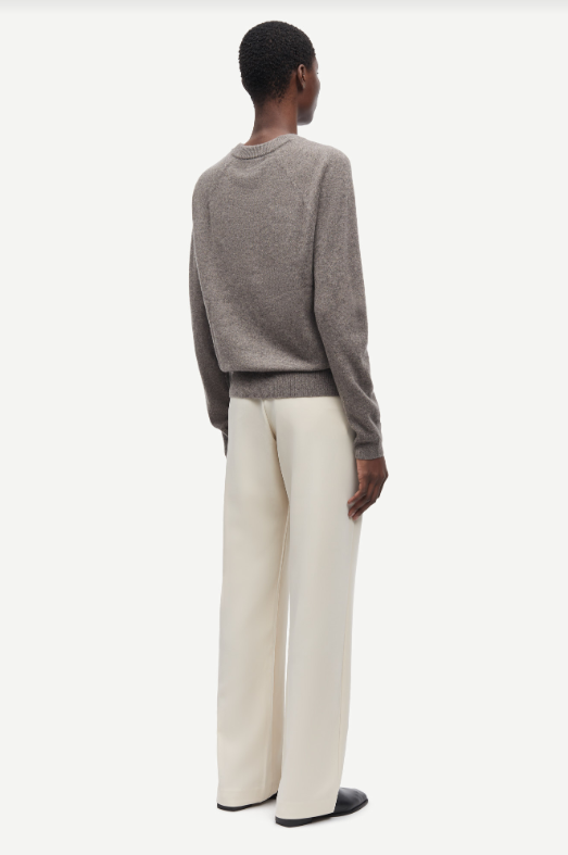 Samsoe Samsoe Boston O-neck trui Grey blue melange