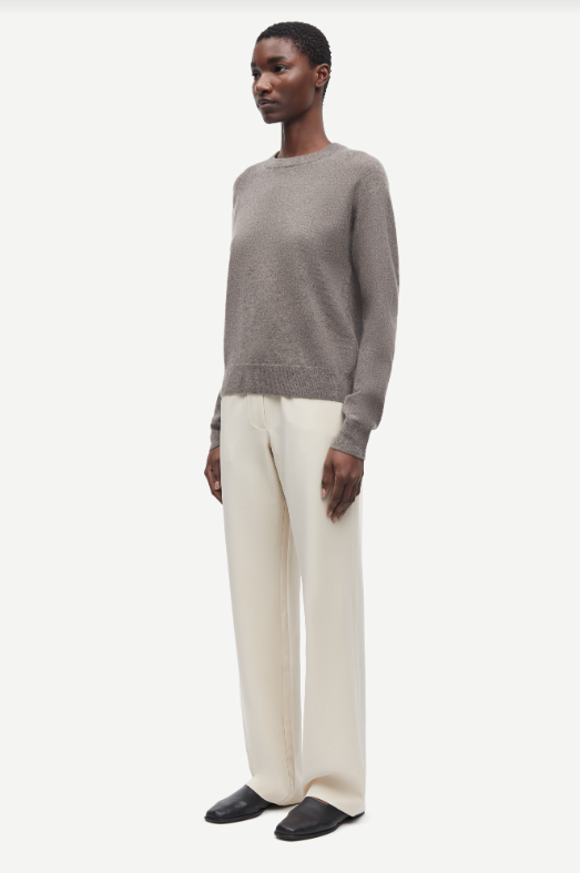 Samsoe Samsoe Boston O-neck trui Grey blue melange