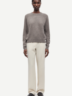 Samsoe Samsoe Boston O-neck trui Grey blue melange