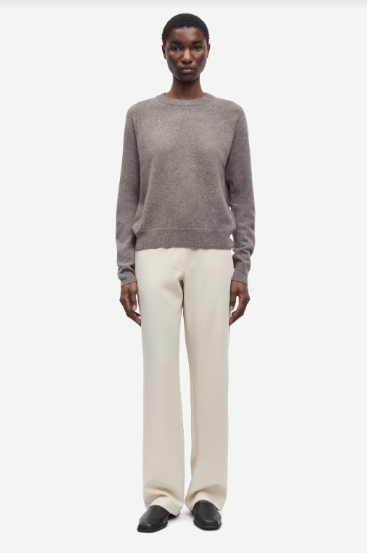 Samsoe Samsoe Boston O-neck trui Grey blue melange