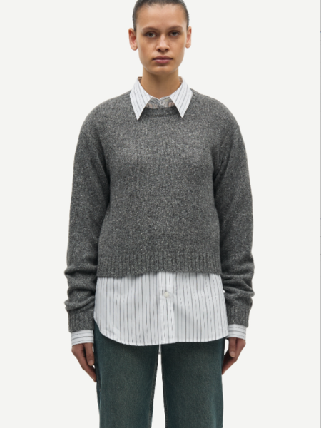 Samsoe Samsoe Salois sweater Dark grey melange