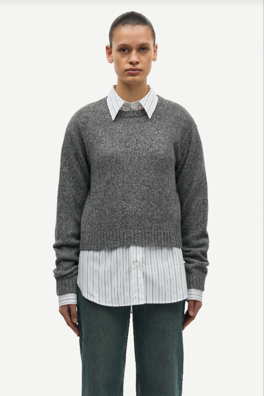 Samsoe Samsoe Salois sweater Dark grey melange