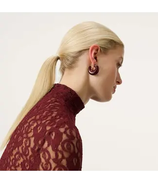 Vanessa Baroni Moon earring bordeaux marble
