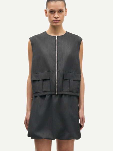 Samsoe Samsoe Sakelly vest Dark gey melange