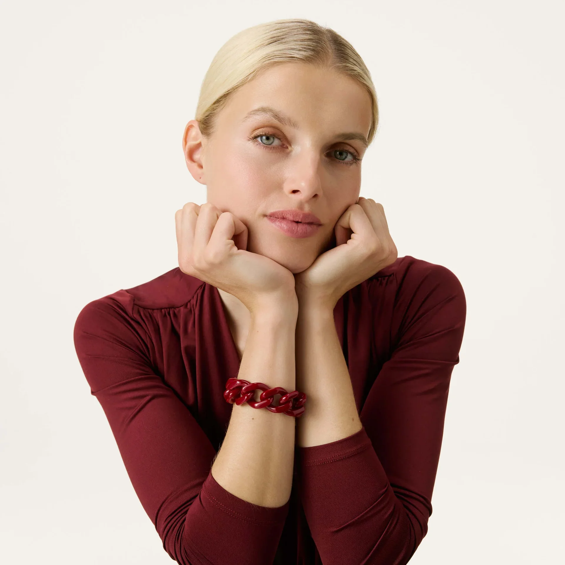 Vanessa Baroni Flat chain bracelet Bordeaux