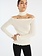 ROTATE Knit off-shoulder top Egret