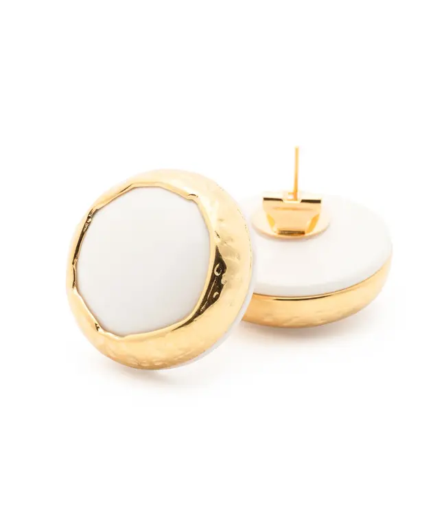 Vanessa Baroni Vintage round earring Off white
