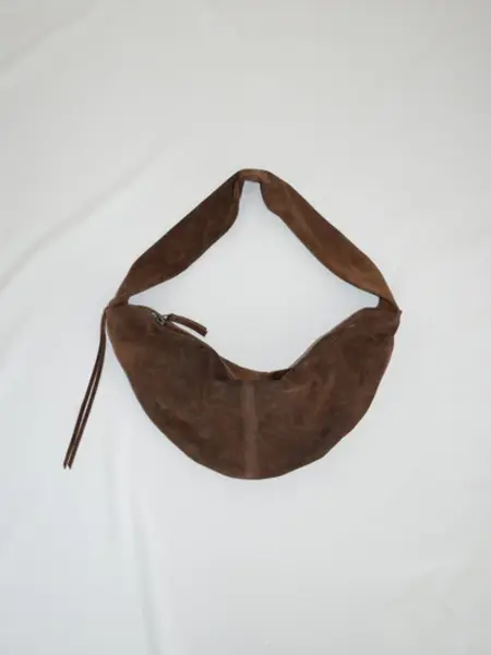 NONA Banana bag XS Dark brown suede