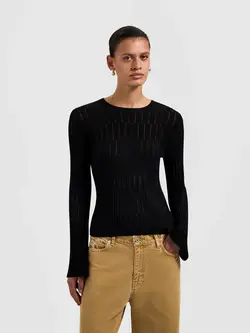 OLAF Retro logo wide sleeve knit Black