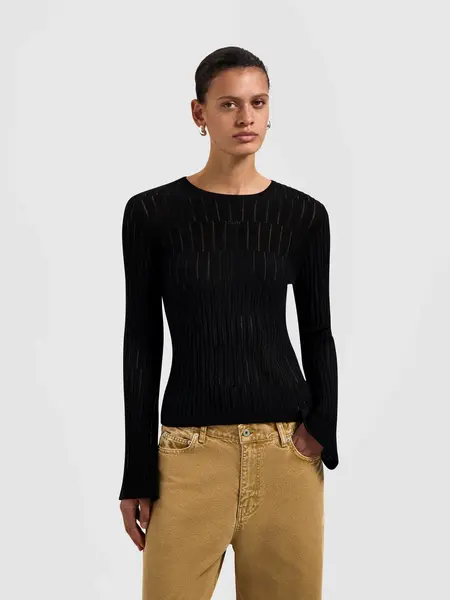 OLAF Retro logo wide sleeve knit Black