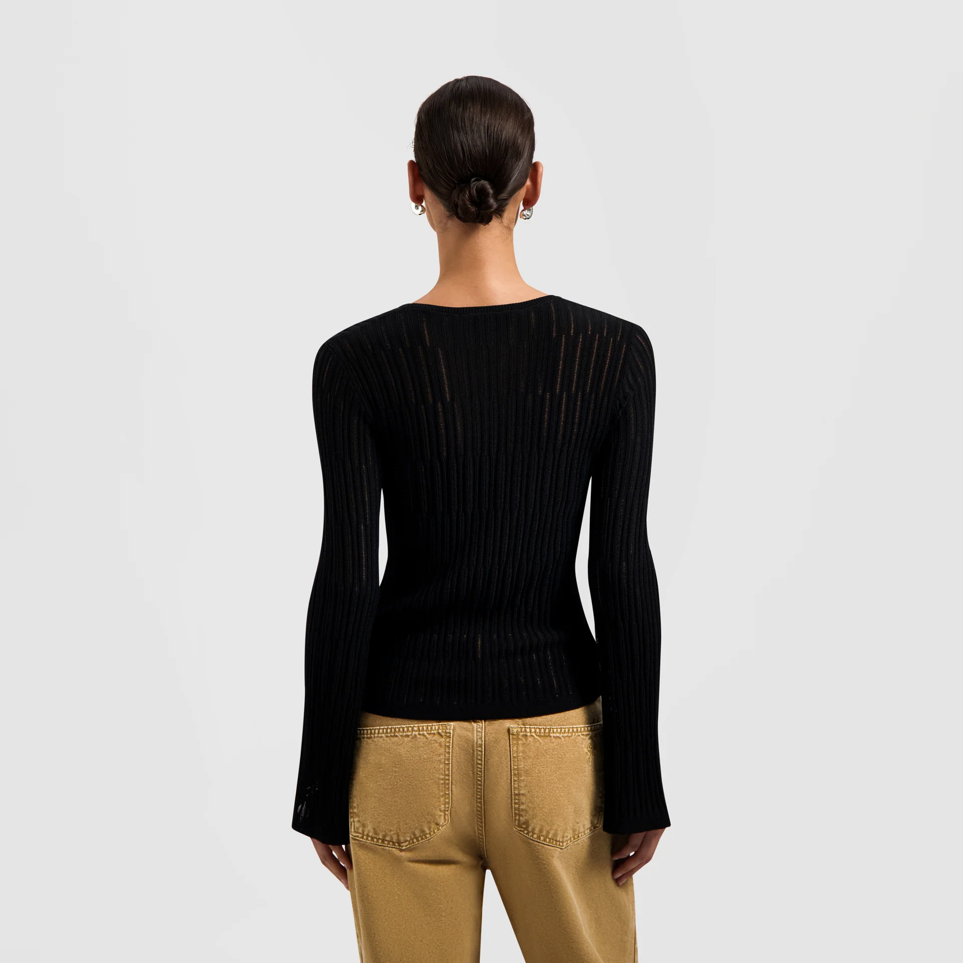 OLAF Retro logo wide sleeve knit Black