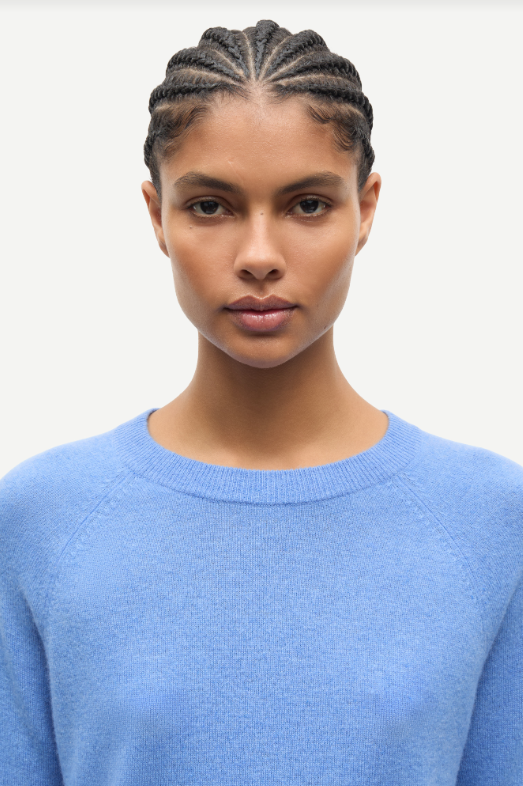 Samsoe Samsoe Boston O-neck trui Bel air blue