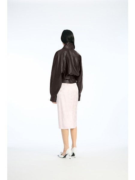 ROTATE Jacquard pencil skirt Orchid ice