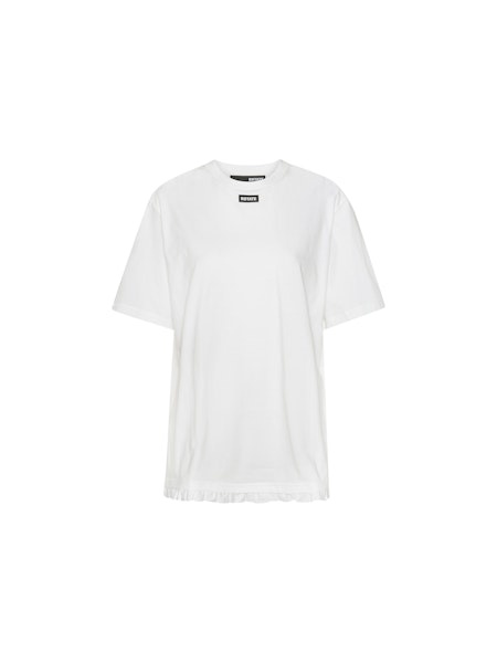 ROTATE Large t-shirt w/ ruffle Bright white