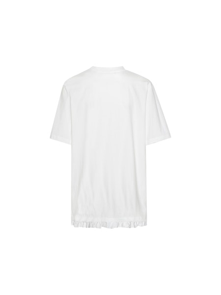 ROTATE Large t-shirt w/ ruffle Bright white