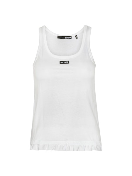 ROTATE Ruffle hem tank top Bright white