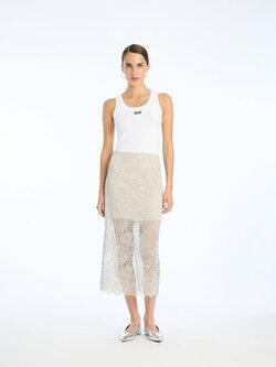 ROTATE Ruffle hem tank top Bright white