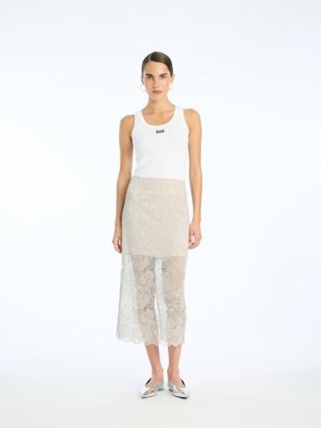 ROTATE Ruffle hem tank top Bright white