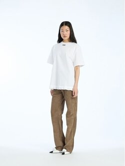 ROTATE Large t-shirt w/ ruffle Bright white