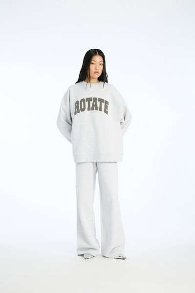 ROTATE Heavy sweat crewneck Light grey melange