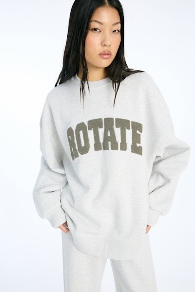 ROTATE Heavy sweat crewneck Light grey melange