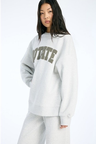 ROTATE Heavy sweat crewneck Light grey melange