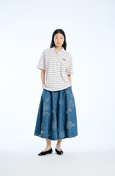 ROTATE Jersey polo shirt Orchid ice comb