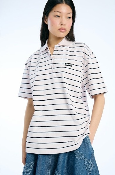ROTATE Jersey polo shirt Orchid ice comb