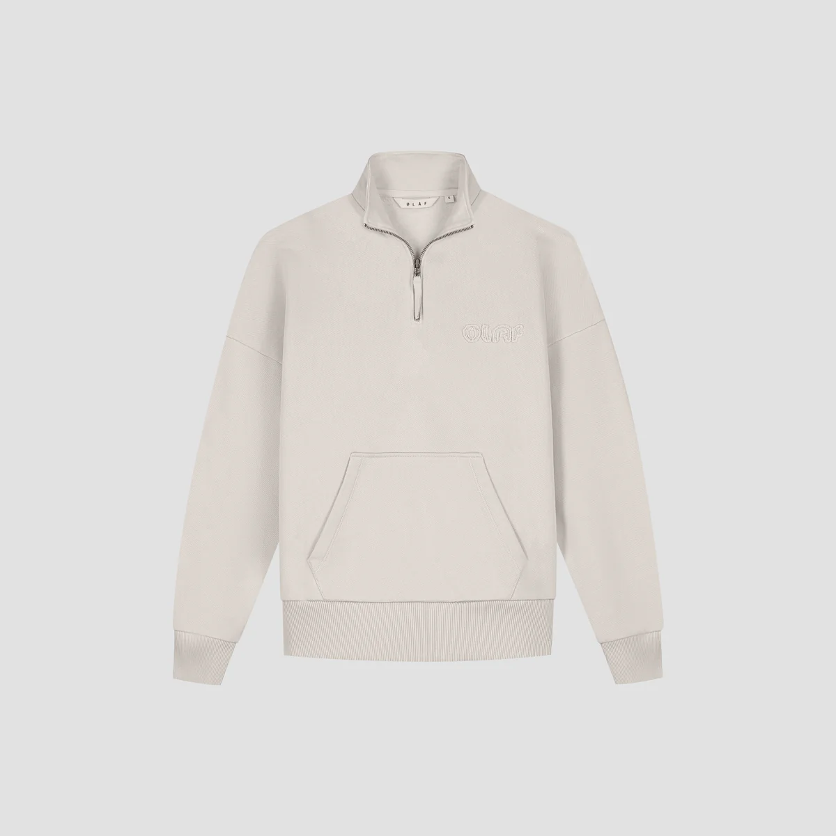 OLAF WMN retro logo hals zip sweat Cement