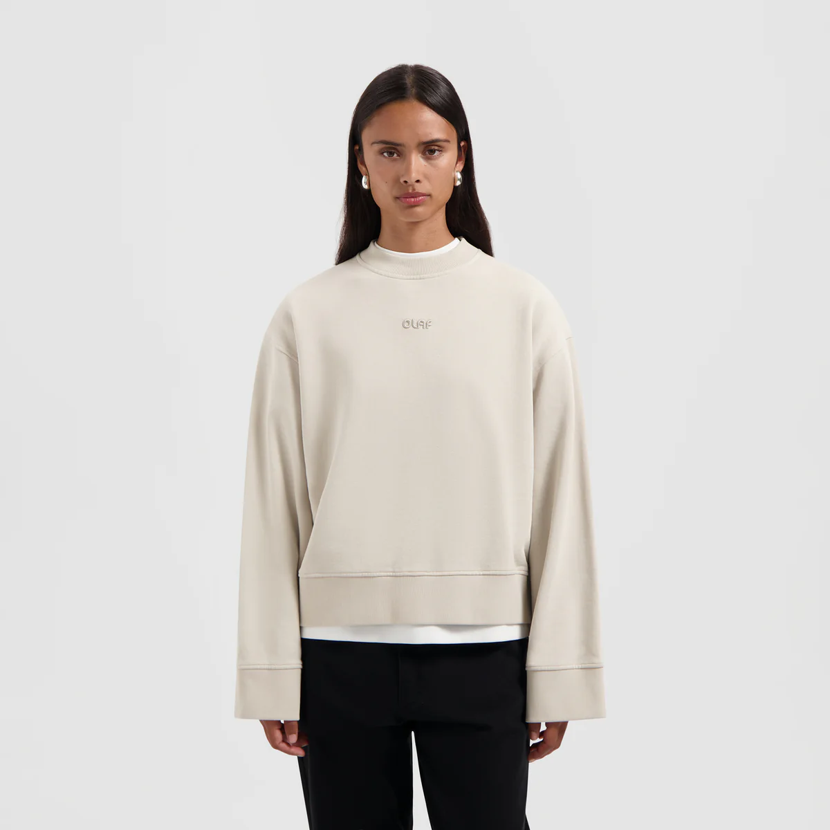 OLAF Retro logo crewneck Cement