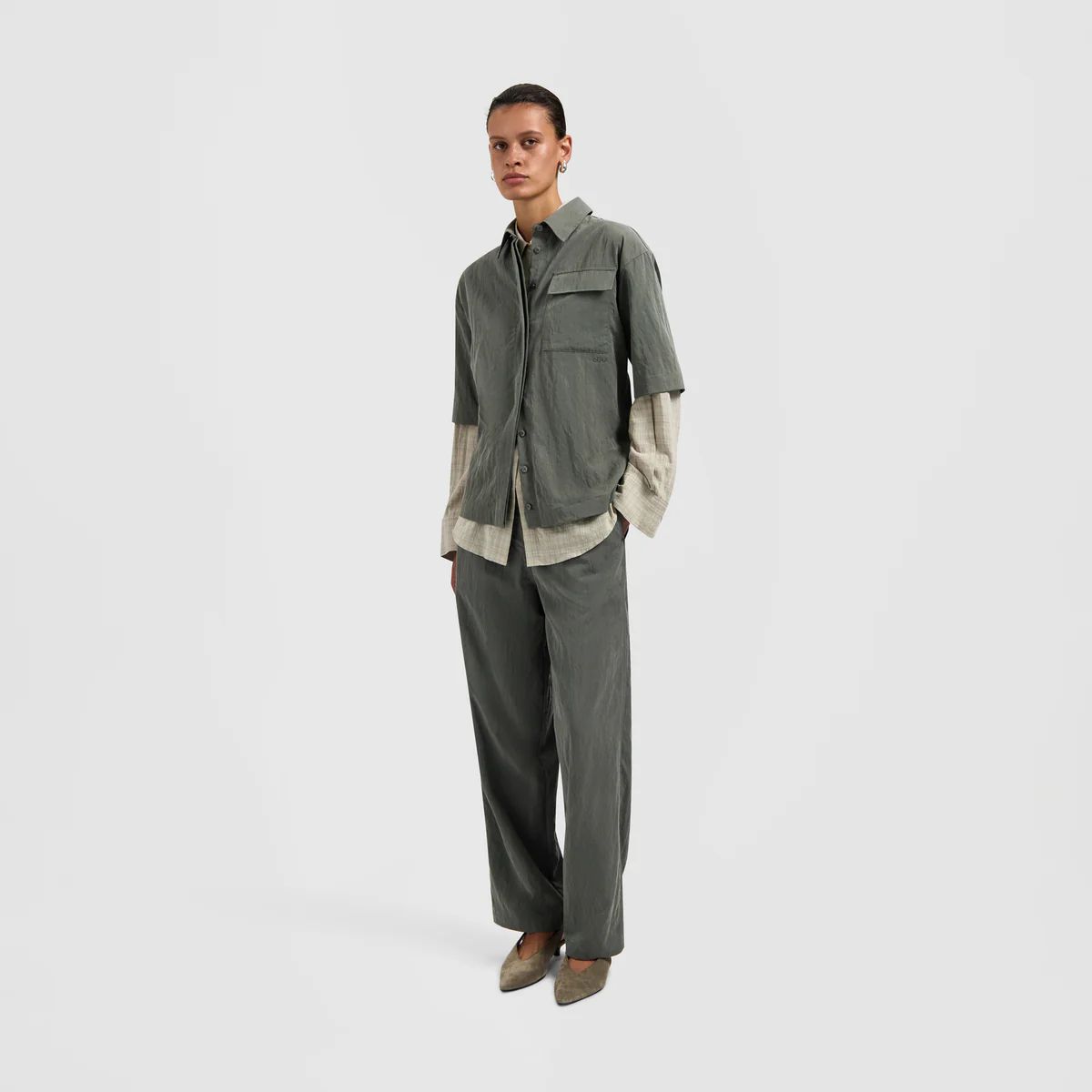 OLAF Crinkled oversized SS shirt Tradewinds