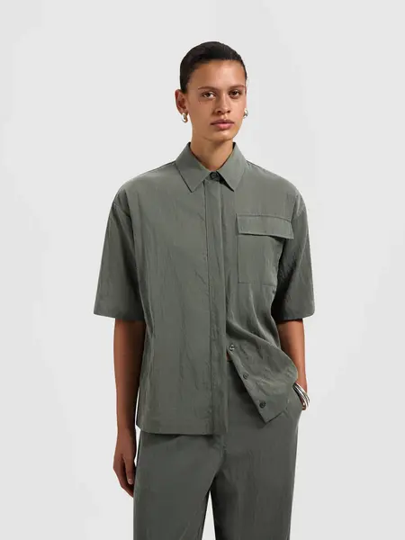 OLAF Crinkled oversized SS shirt Tradewinds