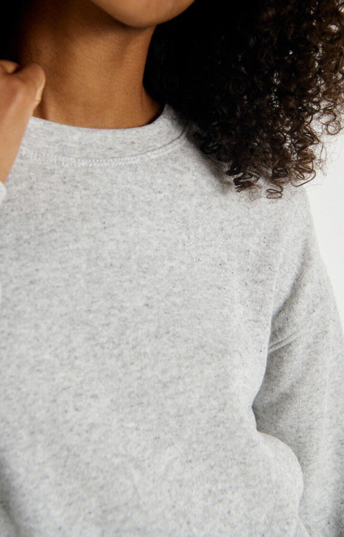 American Vintage EVO03A sweater Gris clair chine