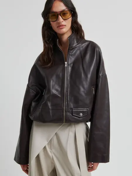 Second Female Boston leather jacket Fudge