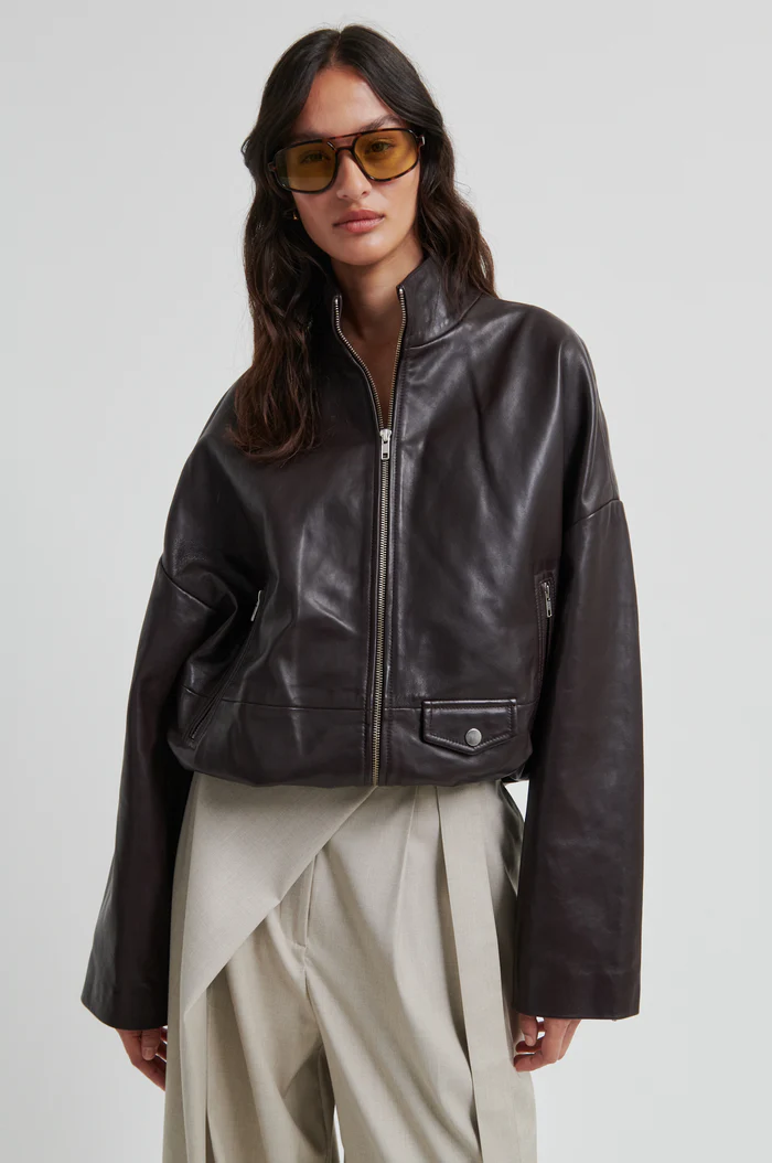 Second Female Boston leather jacket Fudge