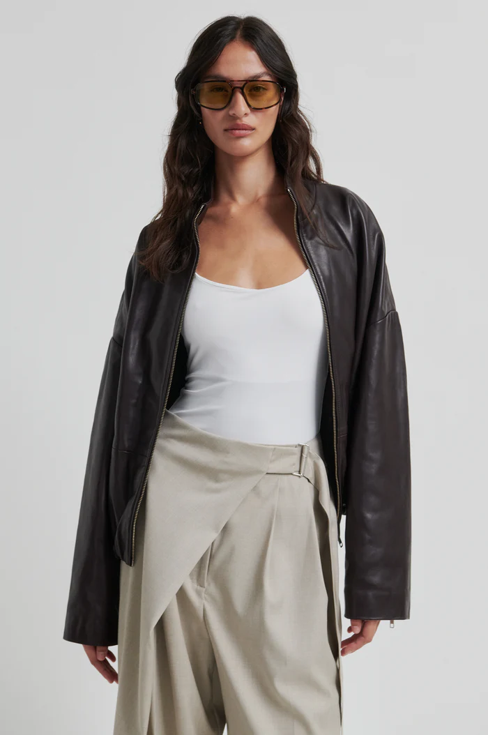 Second Female Boston leather jacket Fudge