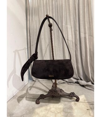 ROTATE Suede knot strap bag Chocolate torte