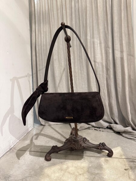 ROTATE Suede knot strap bag Chocolate torte