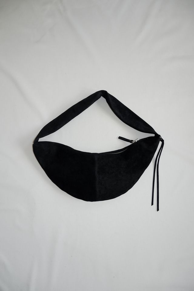 NONA Banana bag XL Black suede