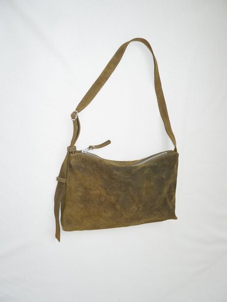 NONA Zip pocket bag Olive suede