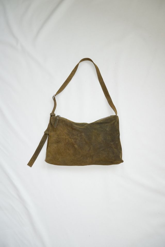 NONA Zip pocket bag Olive suede