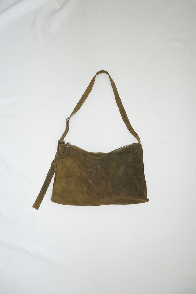 NONA Zip pocket bag Olive suede