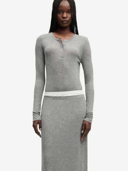 Samsoe Samsoe Sadodo ls top Mid grey mel.