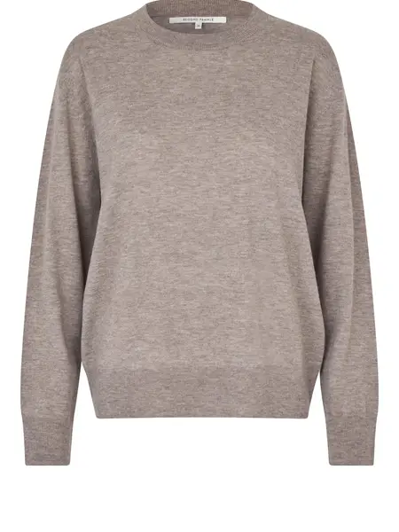 Second Female Claro knit O-neck Mid brown melange