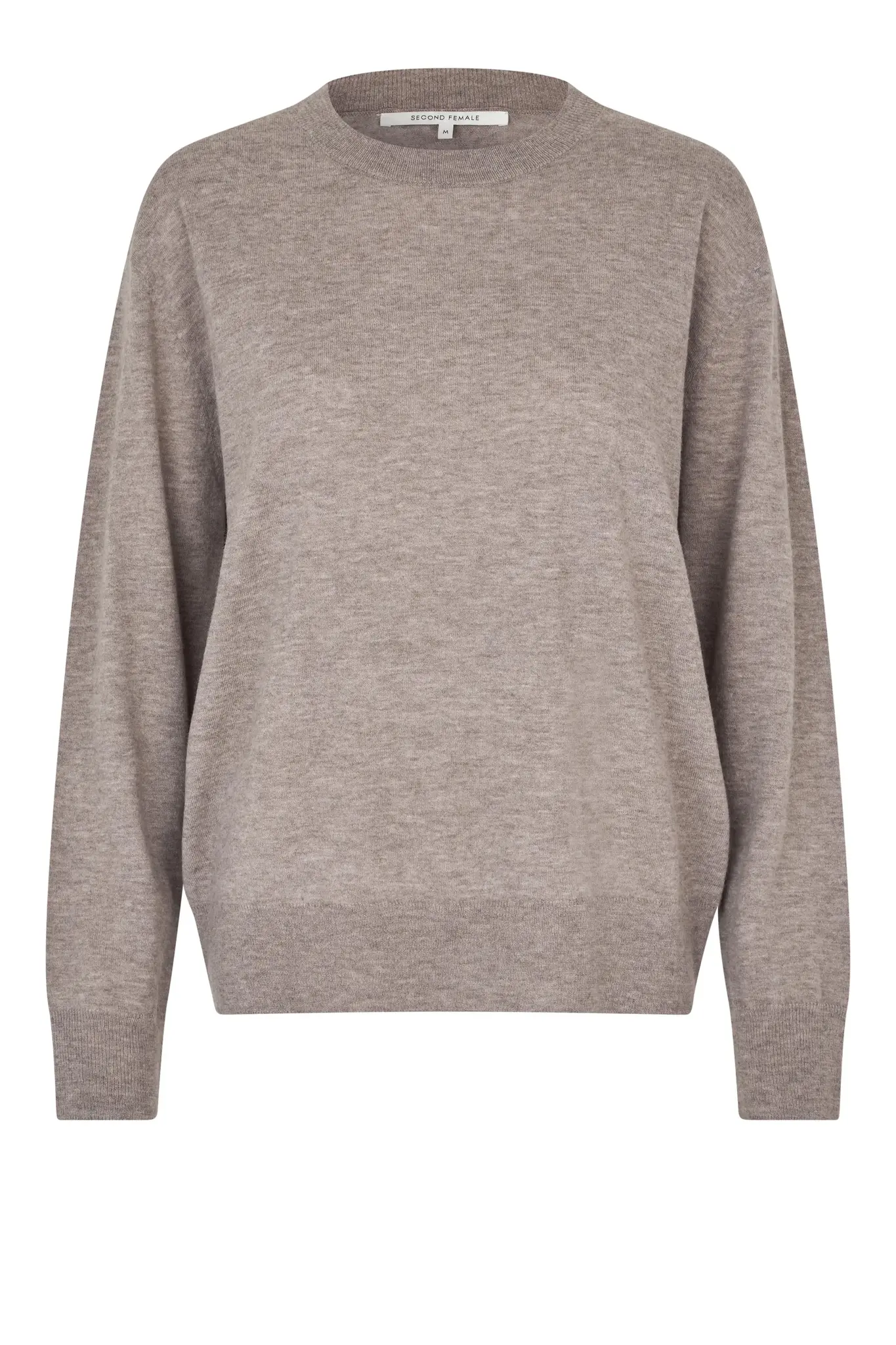 Second Female Claro knit O-neck Mid brown melange